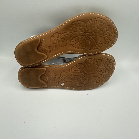 BOC Born Strappy Sandals 9 /40.5 White Leather Floral Ankle Buckle Closure‎ Boho - Picture 7 of 14